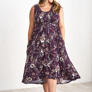 Latched Mama Purple Floral Onesize Nursing Dress.